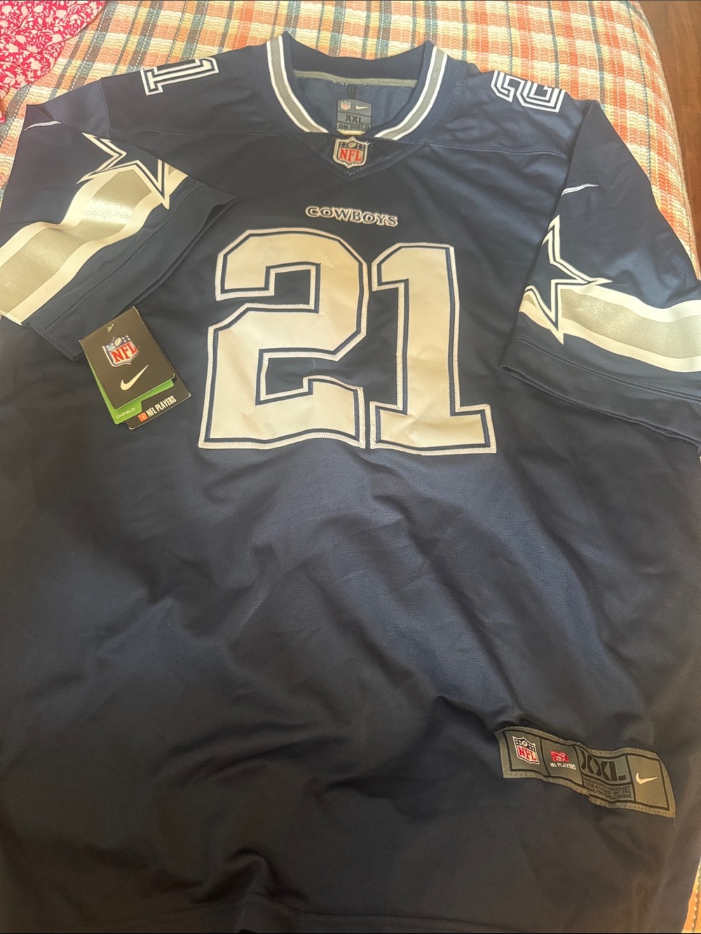 Nike Dallas Cowboys Navy and White #21 Football Jersey